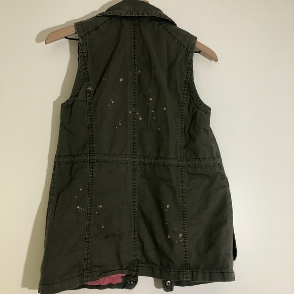Juniors army green vest with splash marks size XS - Picture 4 of 4